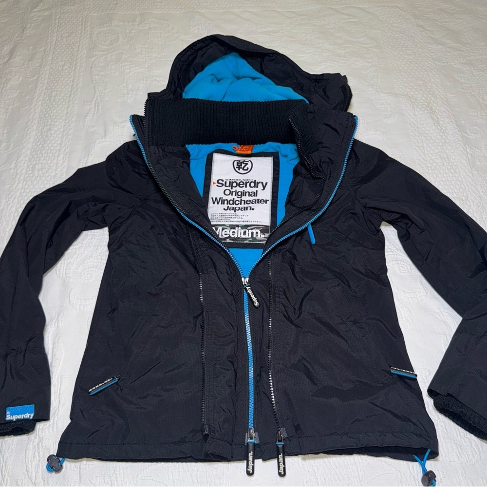 Superdry Japan Professional The Windcheater Black Full Zip Jacket Women's Medium